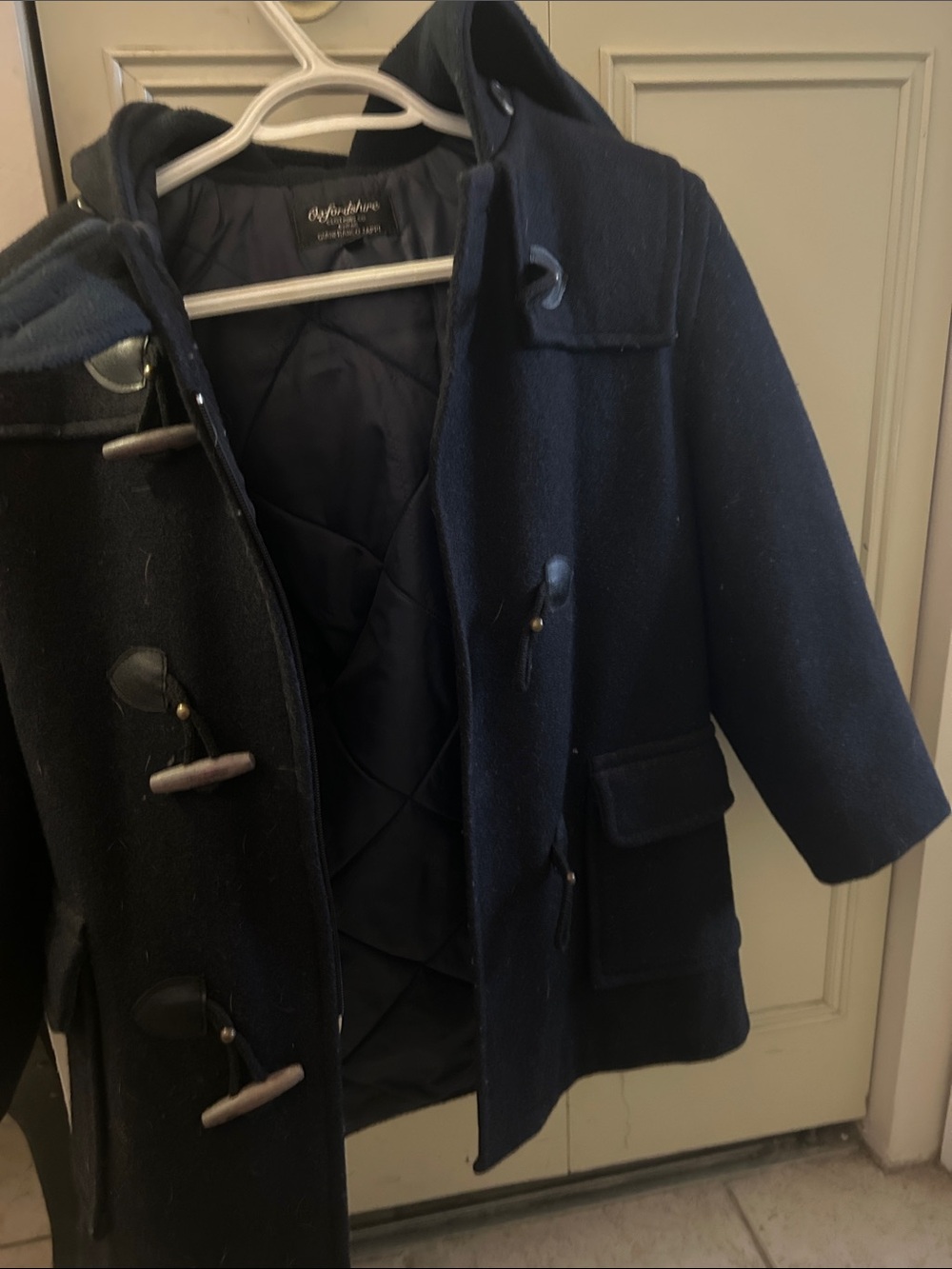 Navy Toggle Wool Coat- Oxfordshire